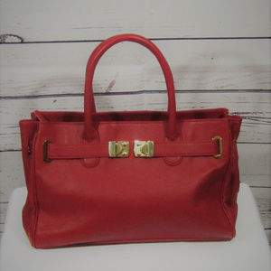 Onna Ehrlich Women's Leather Maya Tote Bag, Red